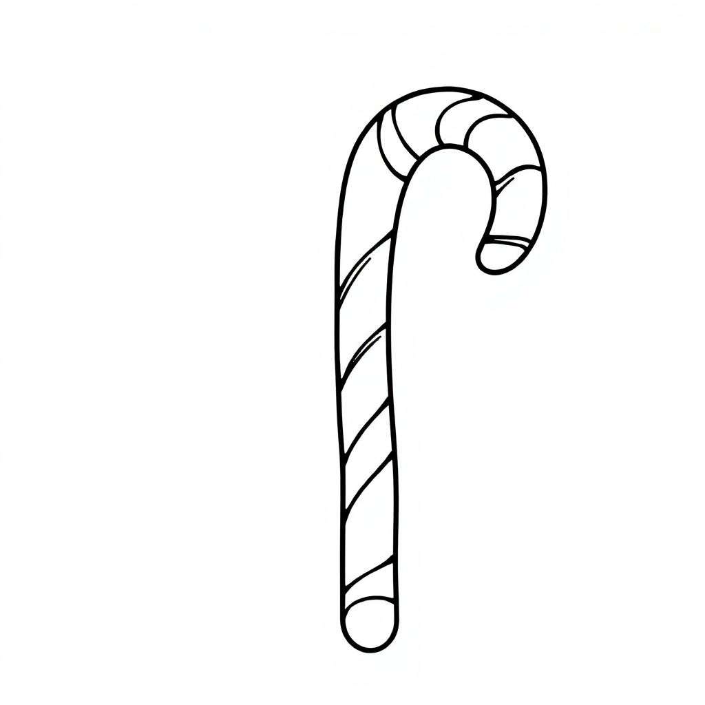 Sleepy Candy Cane Coloring Page