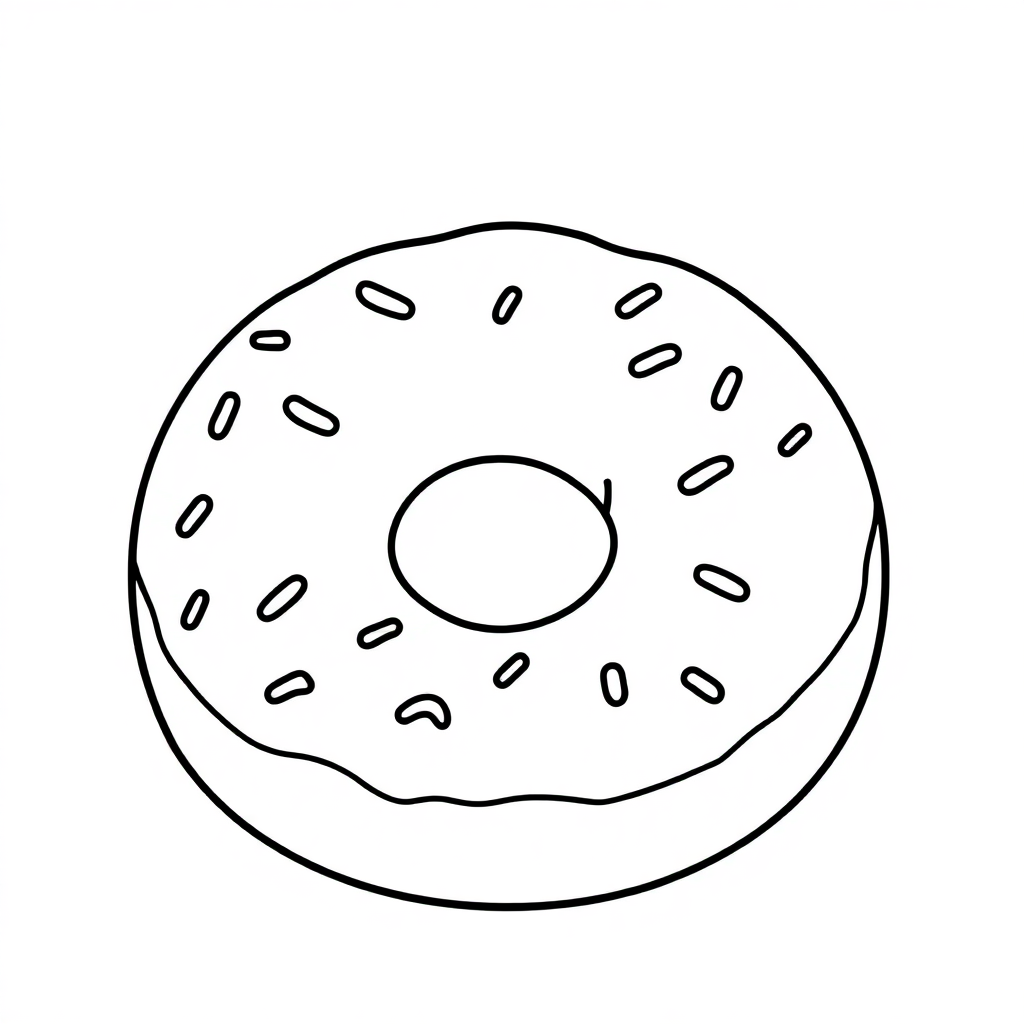 Sleepy Donut With Sprinkles Coloring Page