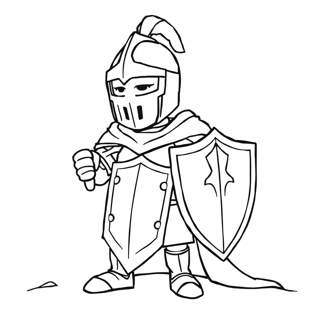 Sleepy Knight In Armor Coloring Page