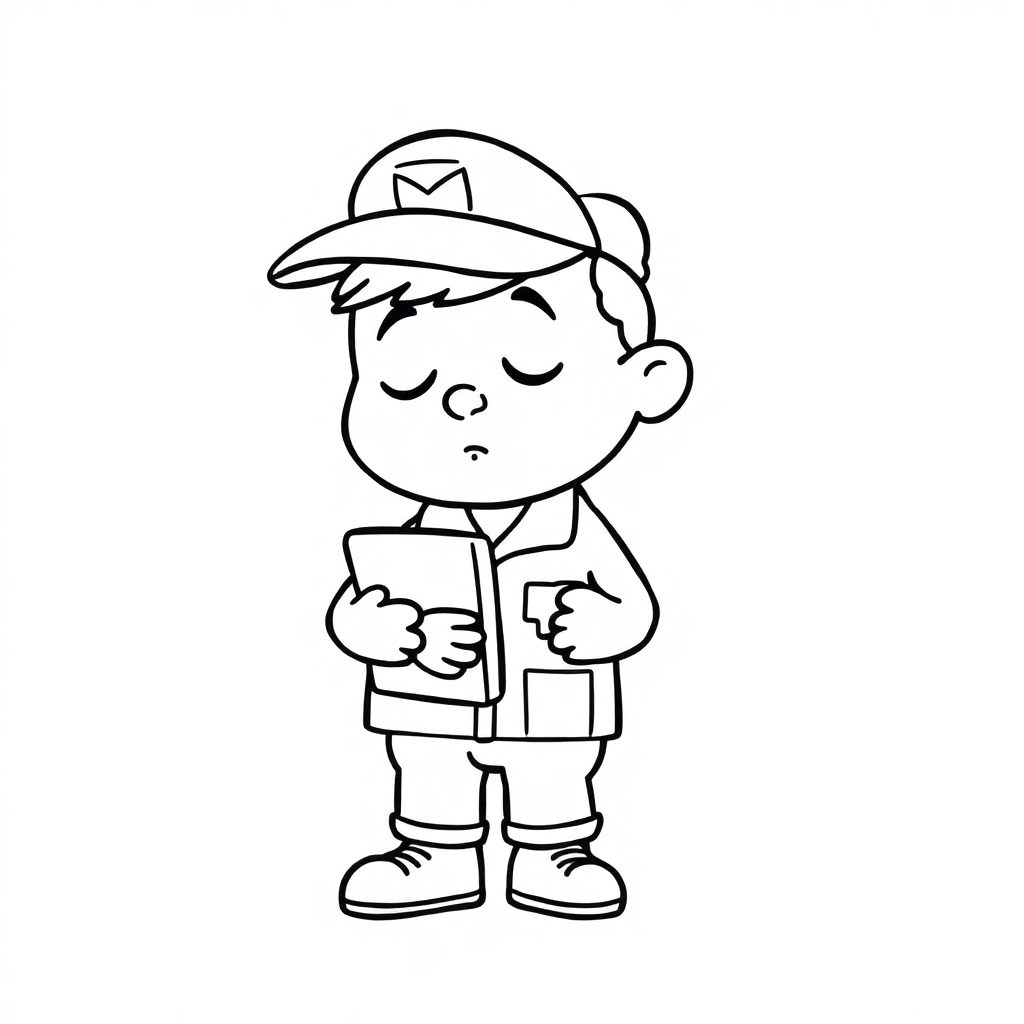 Sleepy Mail Carrier Coloring Page