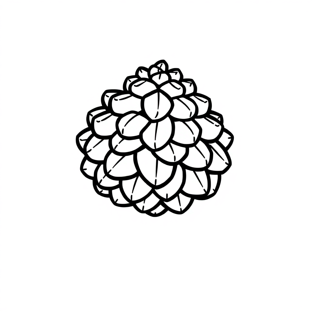 Sleepy Pinecone Coloring Page