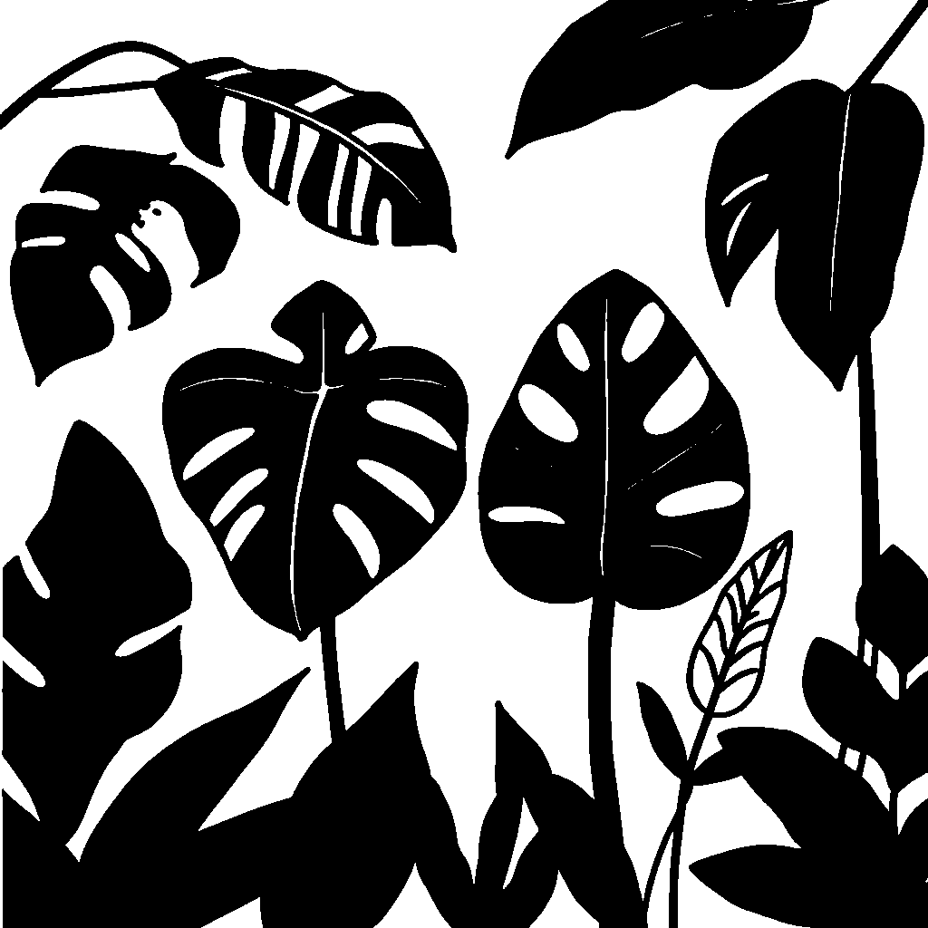 Sleepy Rainforest Plants Coloring Page