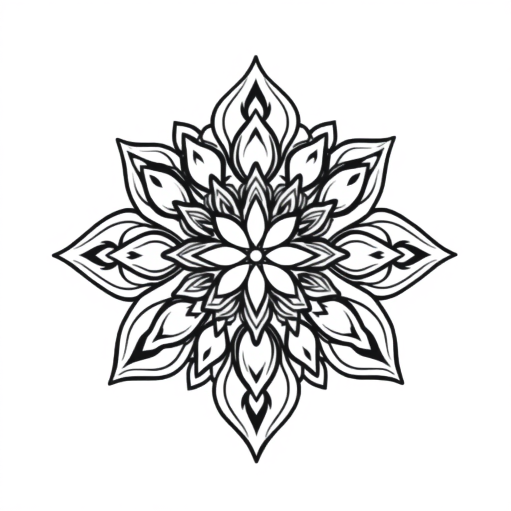 Sleepy Star Mandala Coloring Page