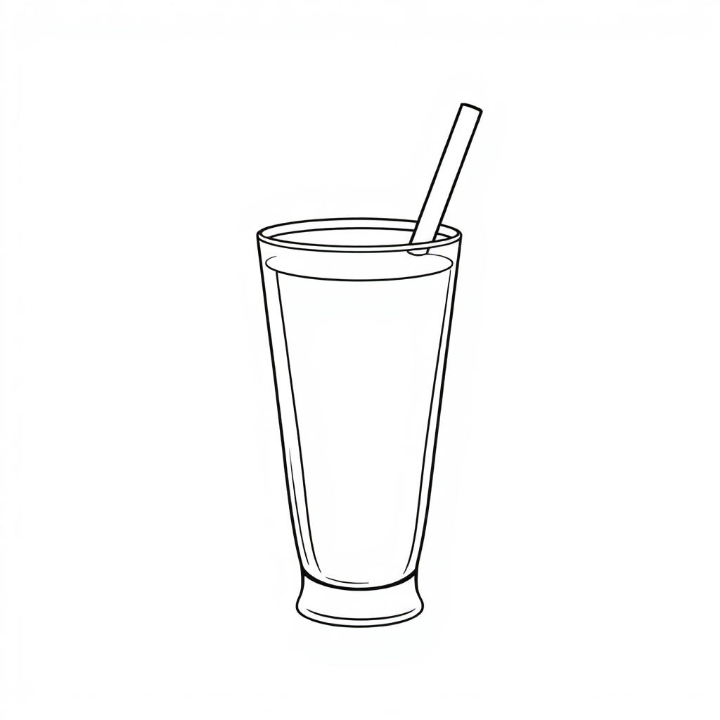 Smoothie Glass In Space Coloring Page