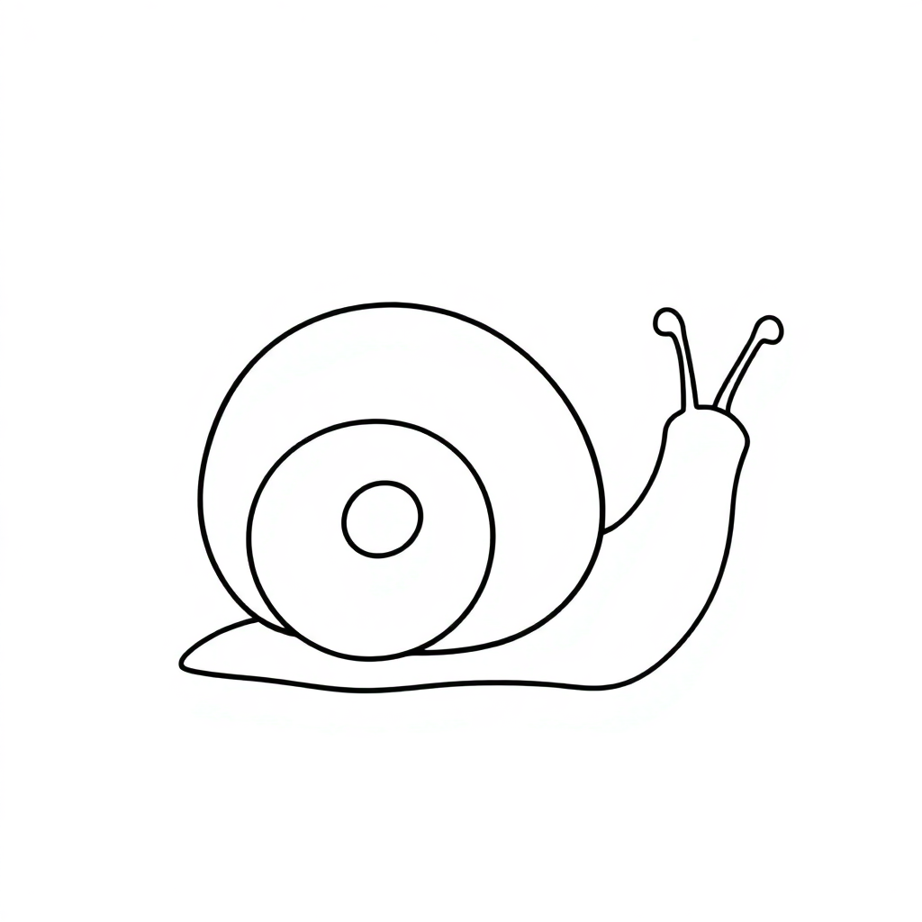 Snail With Shell Coloring Page
