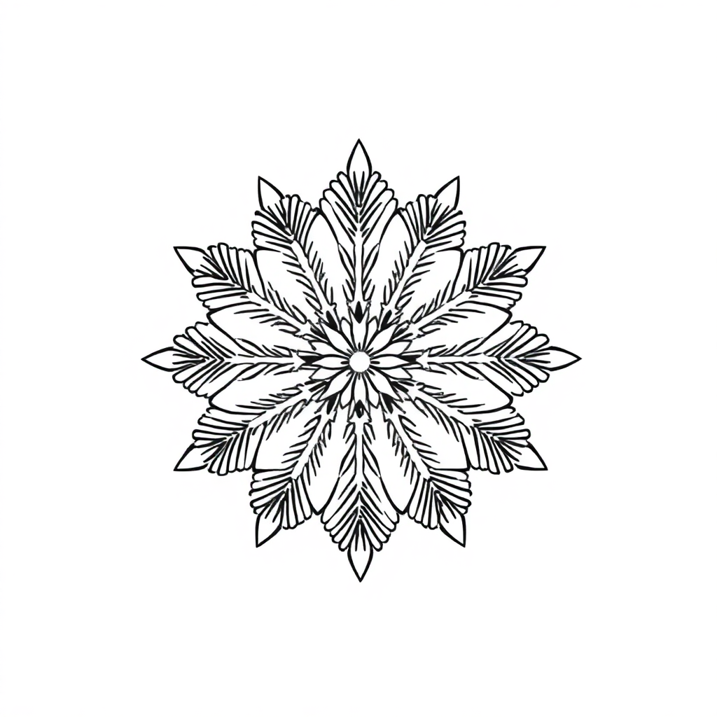 Snowflake Mandala In Space Coloring Page