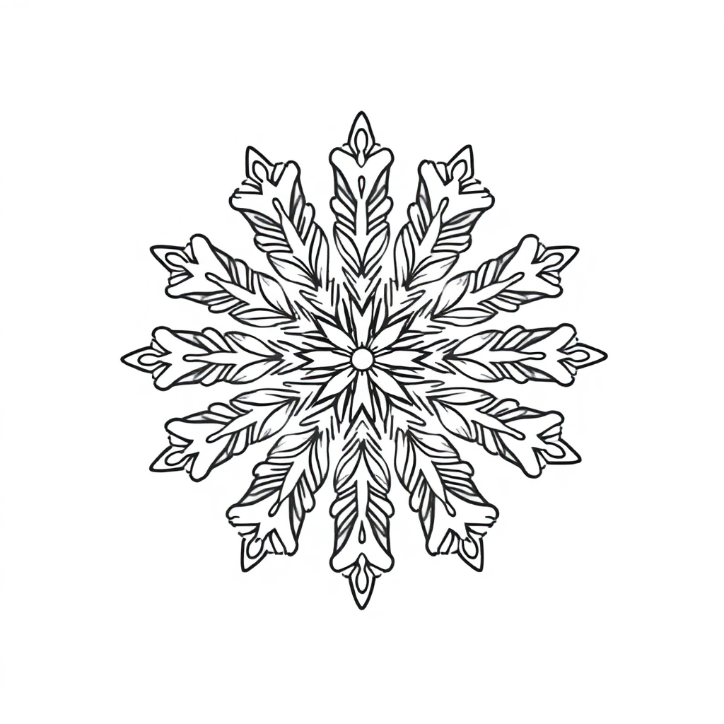 Snowflake Mandala Underwater Coloring Page