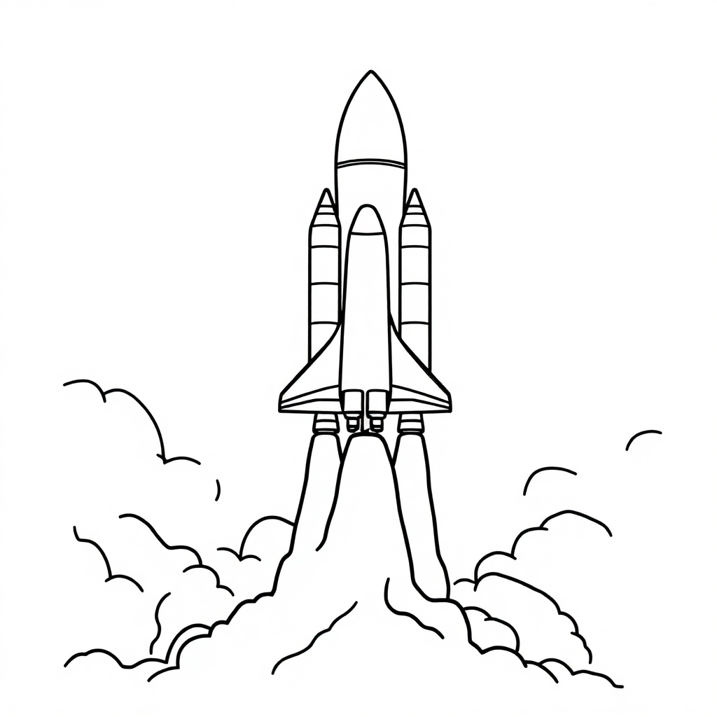 Space Shuttle Launch Coloring Page