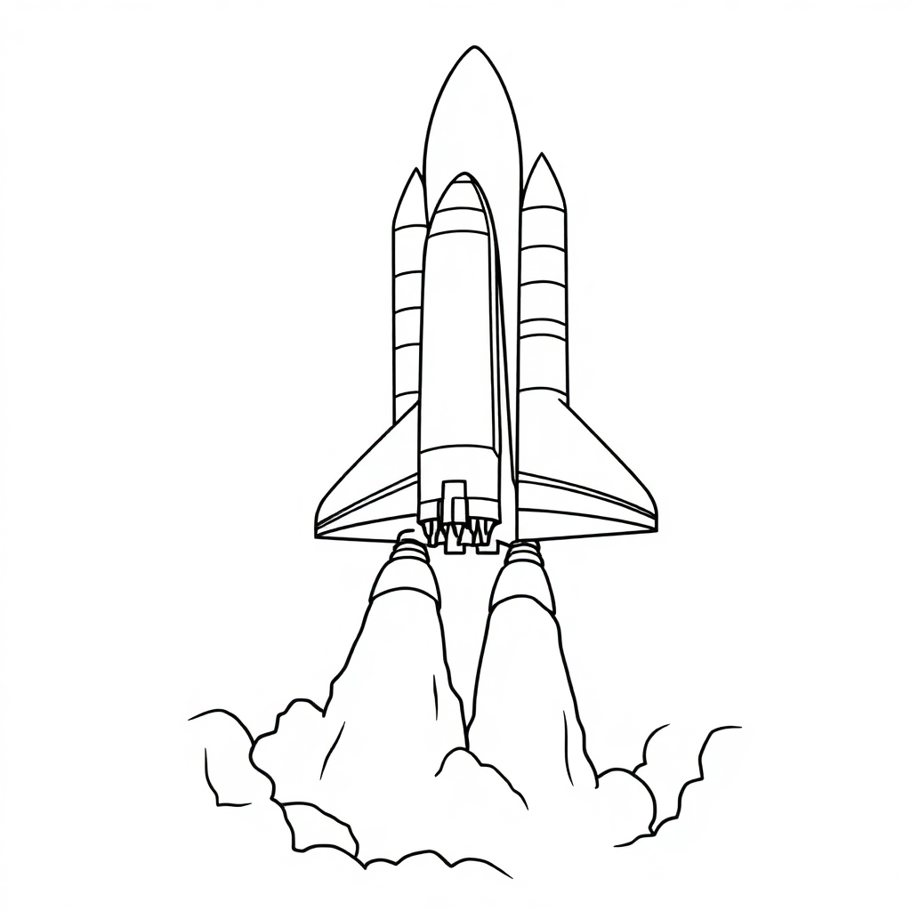 Space Shuttle Launch Underwater Coloring Page