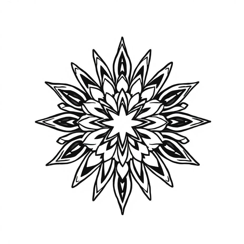 Star Mandala At Night Coloring Page