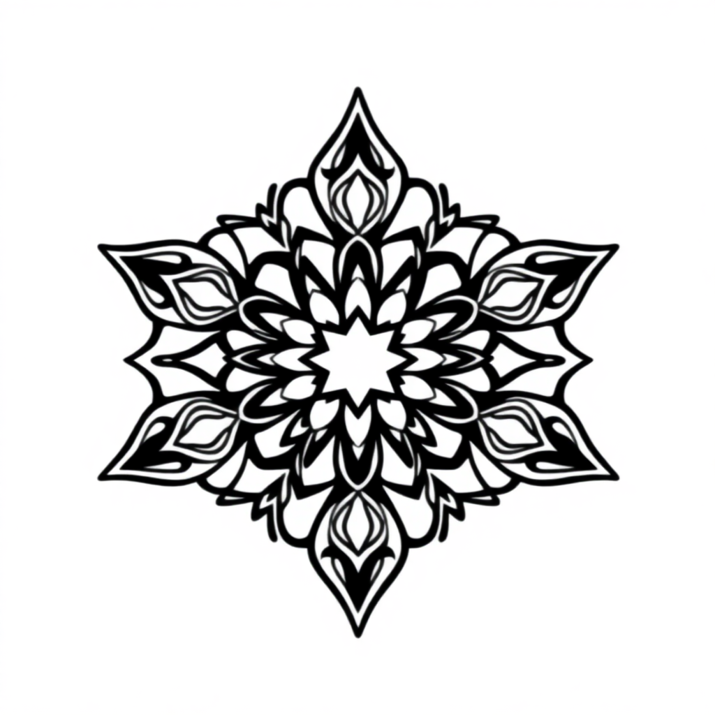 Star Mandala In Space Coloring Page
