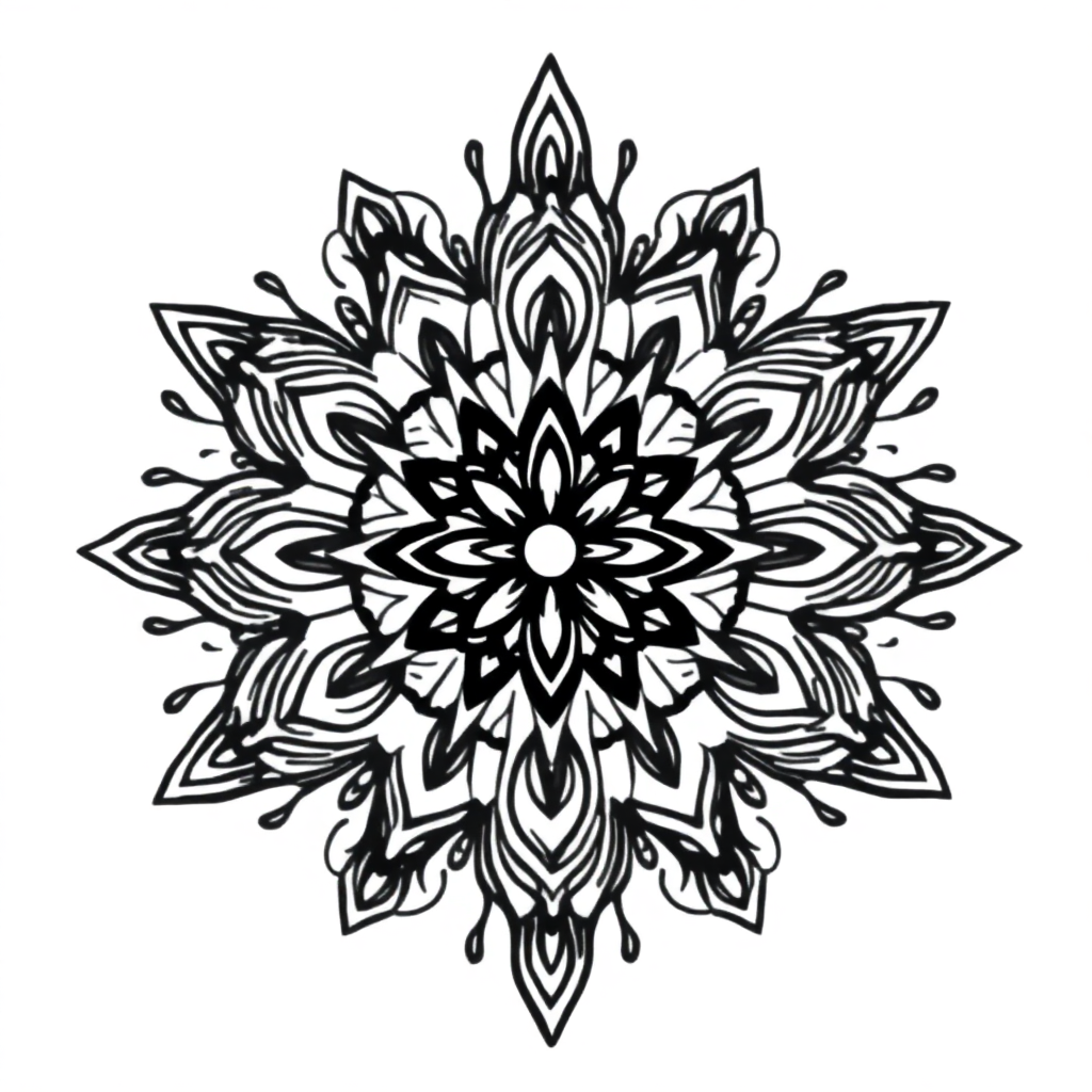 Star Mandala In Winter Coloring Page