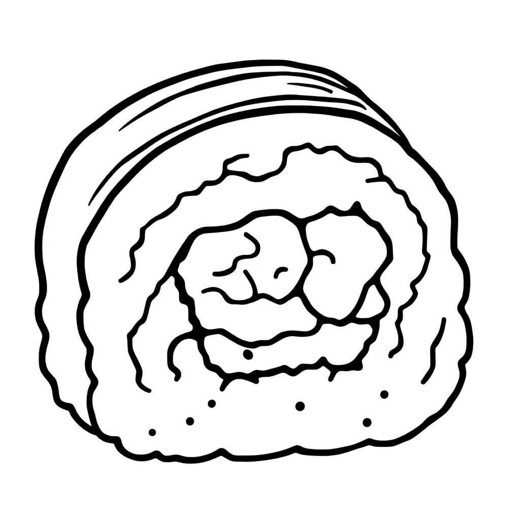 Sushi Roll Coloring Page