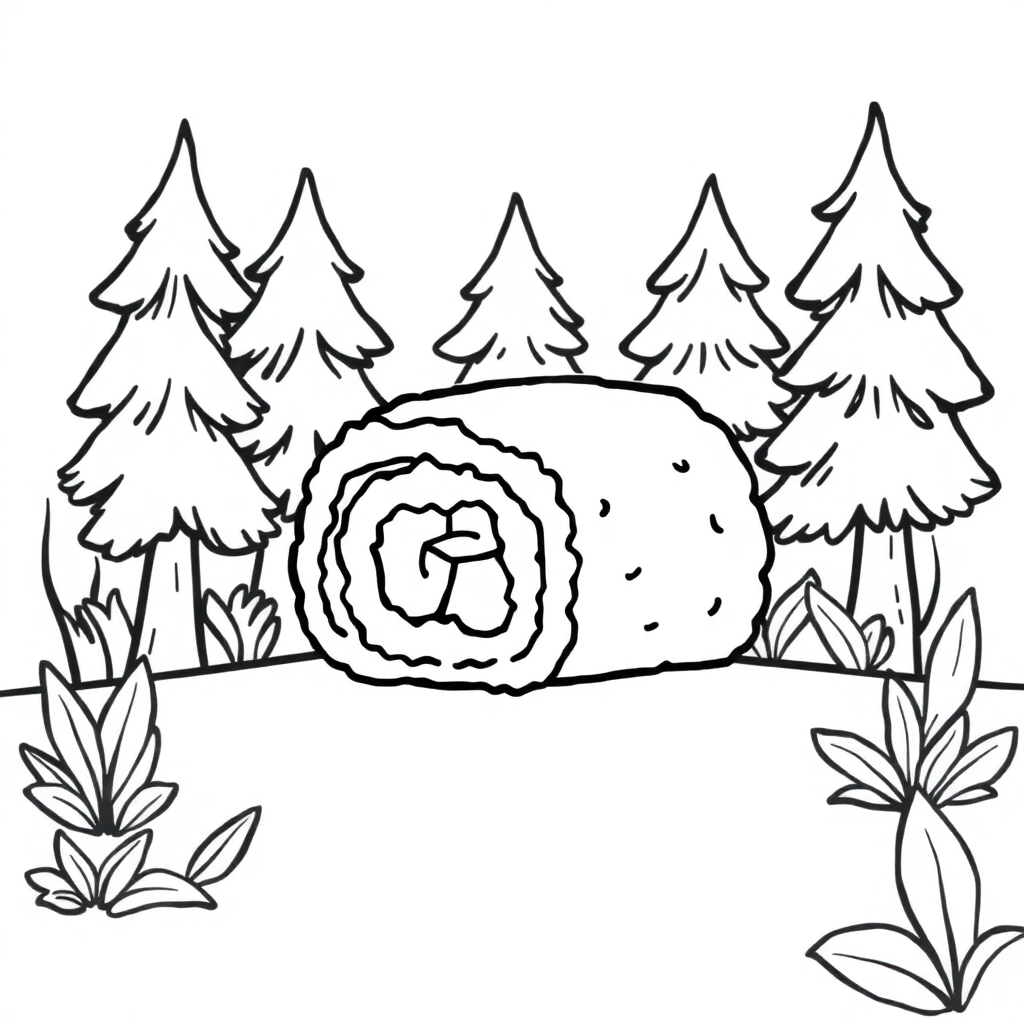 Sushi Roll In Forest Coloring Page