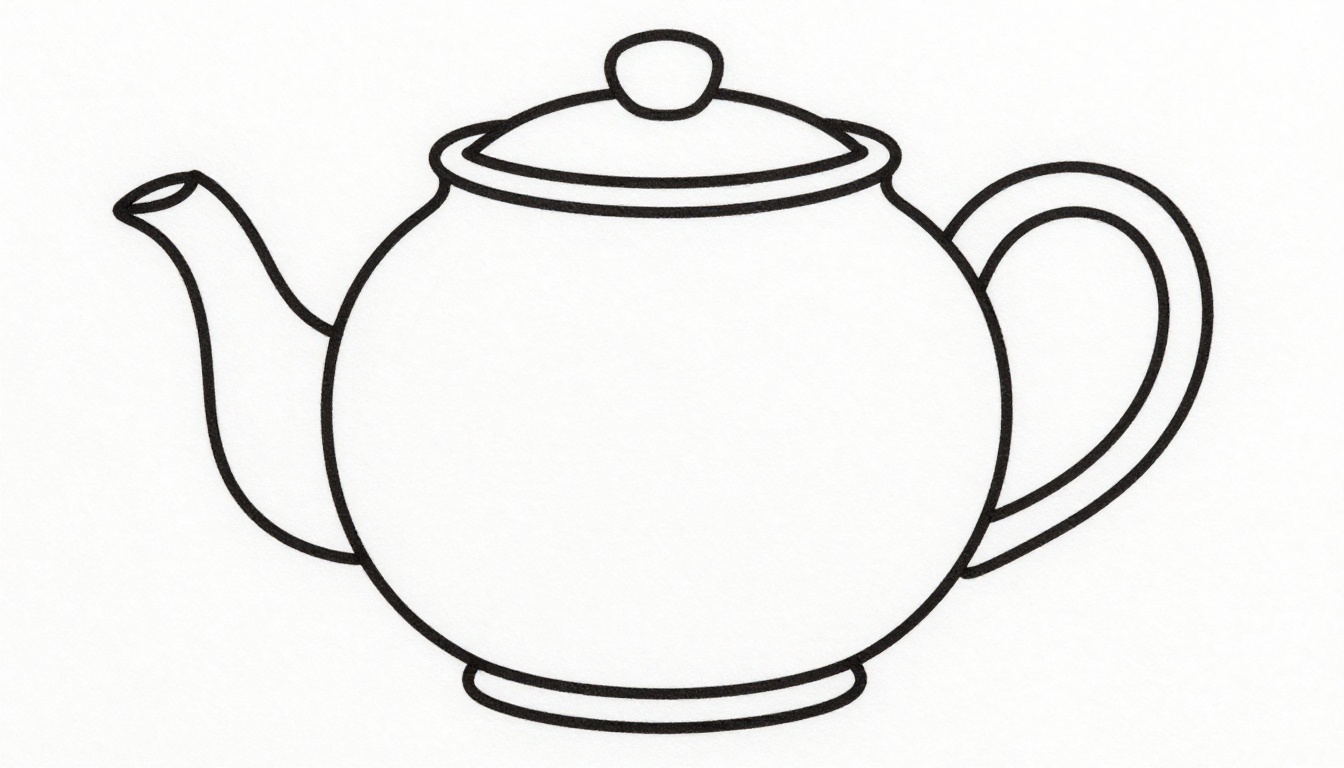 Tea Pot Coloring Page