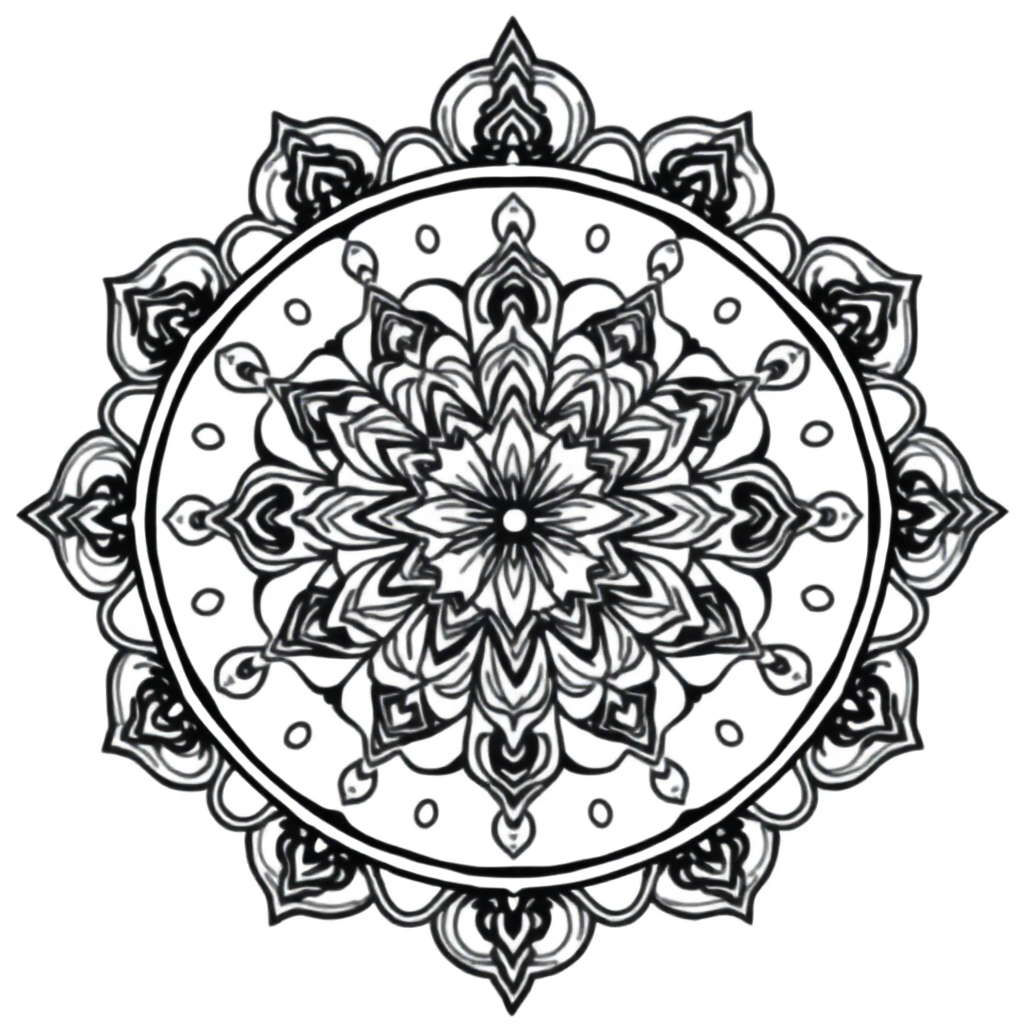 Tibetan Mandala Coloring Page