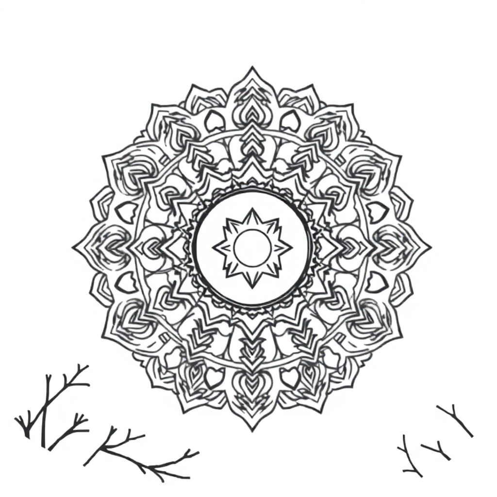 Tibetan Mandala In Winter Coloring Page