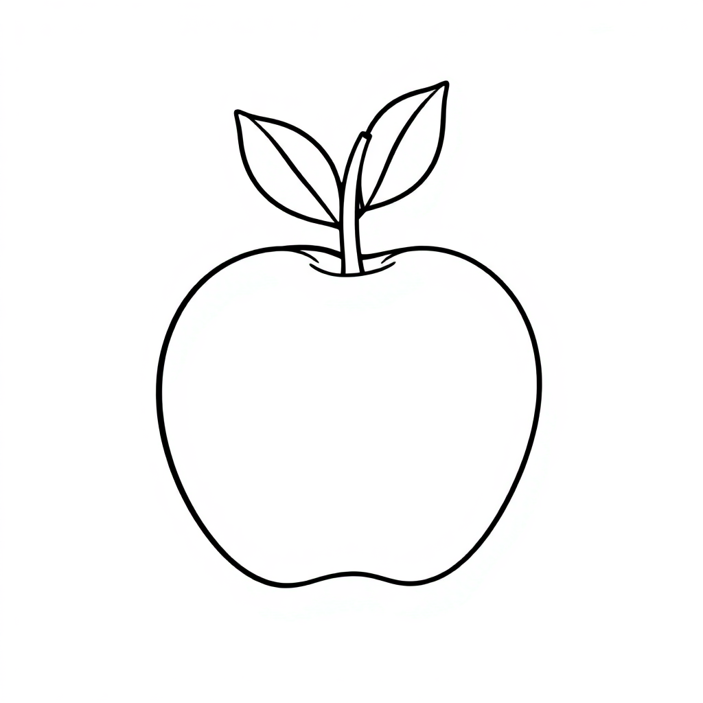 Tiny Apple And Fruits Coloring Page
