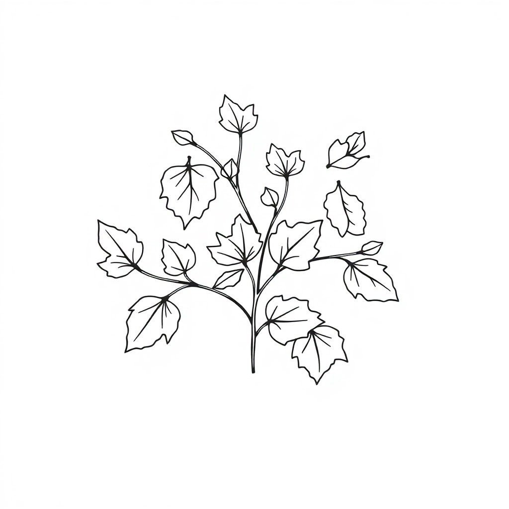 Tiny Autumn Leaves Coloring Page