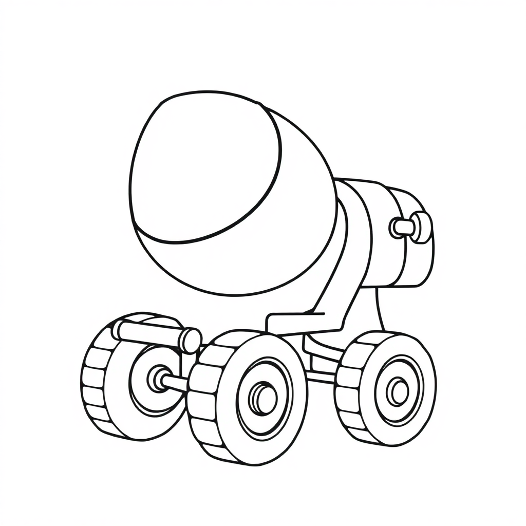 Tiny Cement Mixer Coloring Page