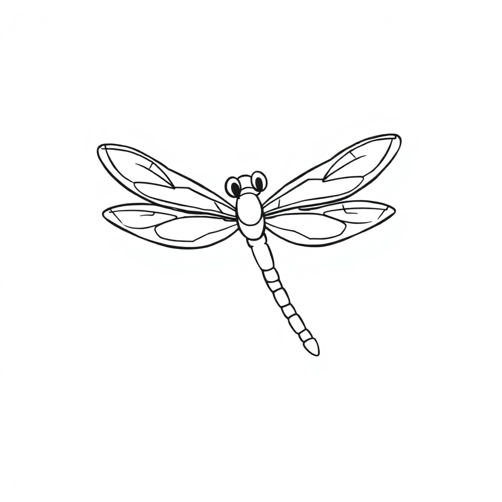 Tiny Dragonfly Coloring Page