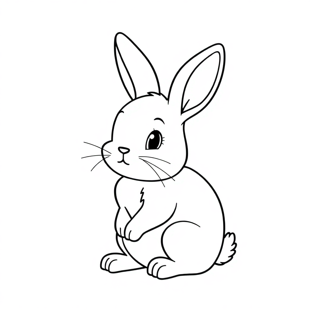 Tiny Easter Bunny Coloring Page