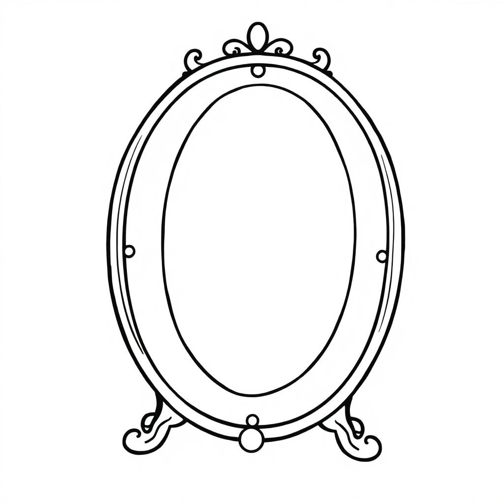 Tiny Enchanted Mirror Coloring Page