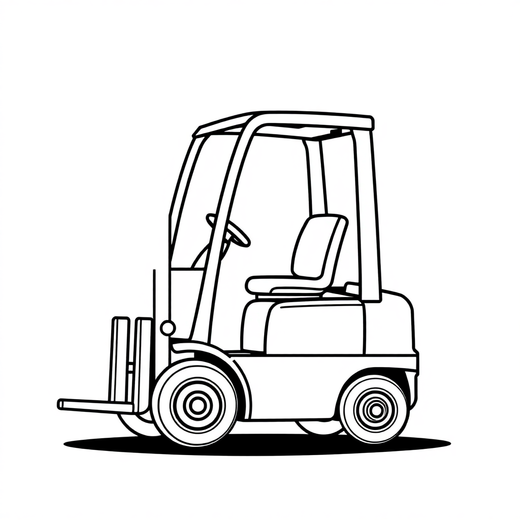 Tiny Forklift Coloring Page