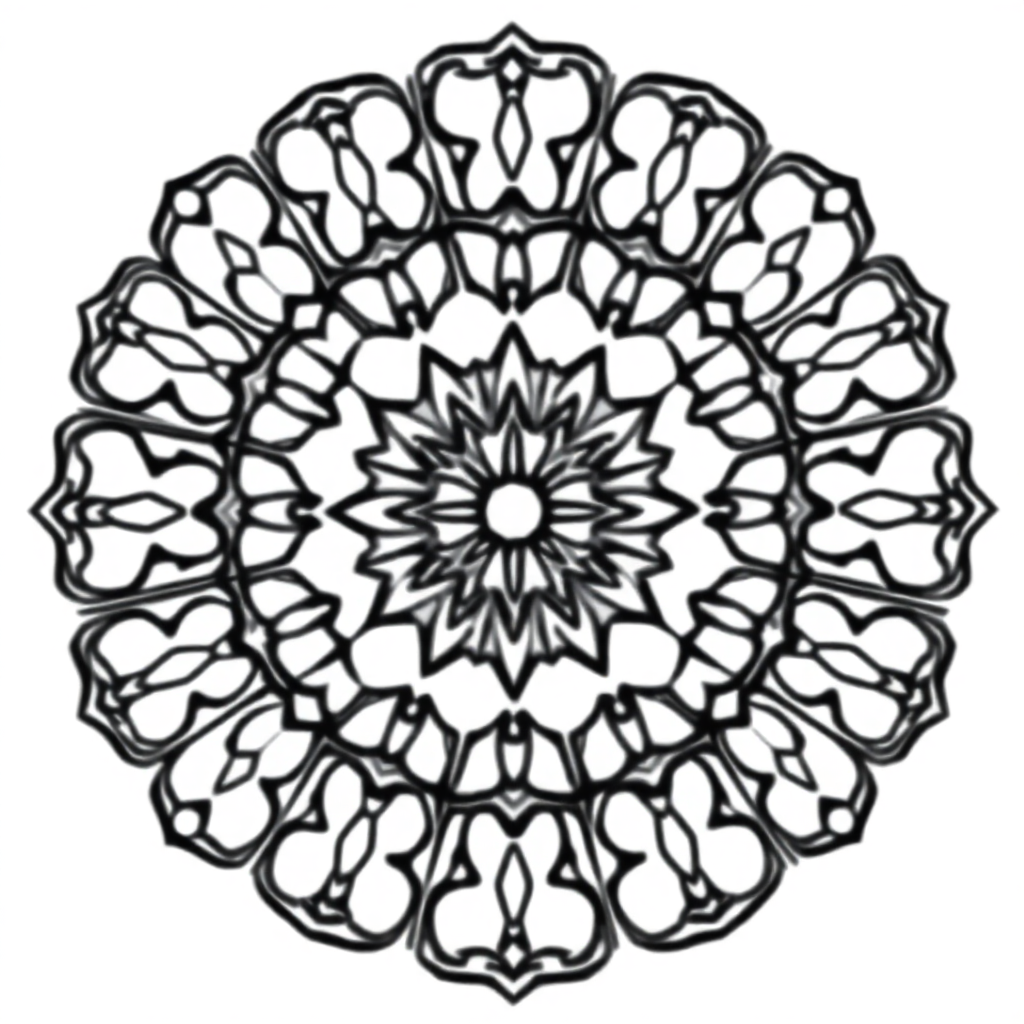 Tiny Geometric Mandala Pattern Coloring Page