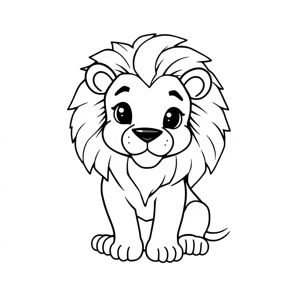 Tiny Majestic Lion Coloring Page