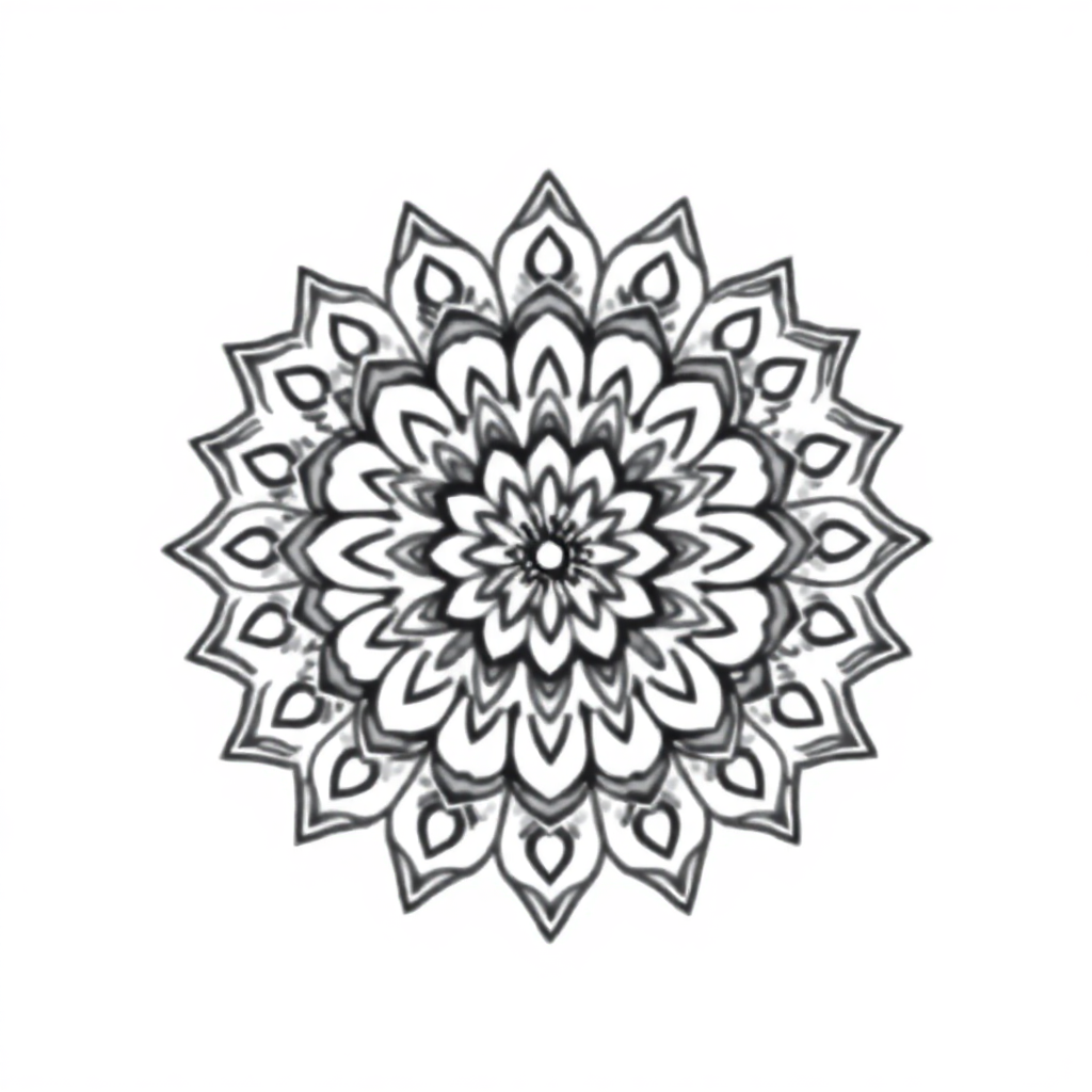 Tiny Nature Inspired Mandala Coloring Page