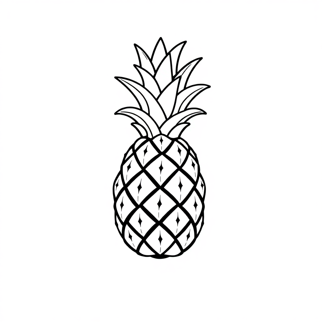 Tiny Pineapple Coloring Page