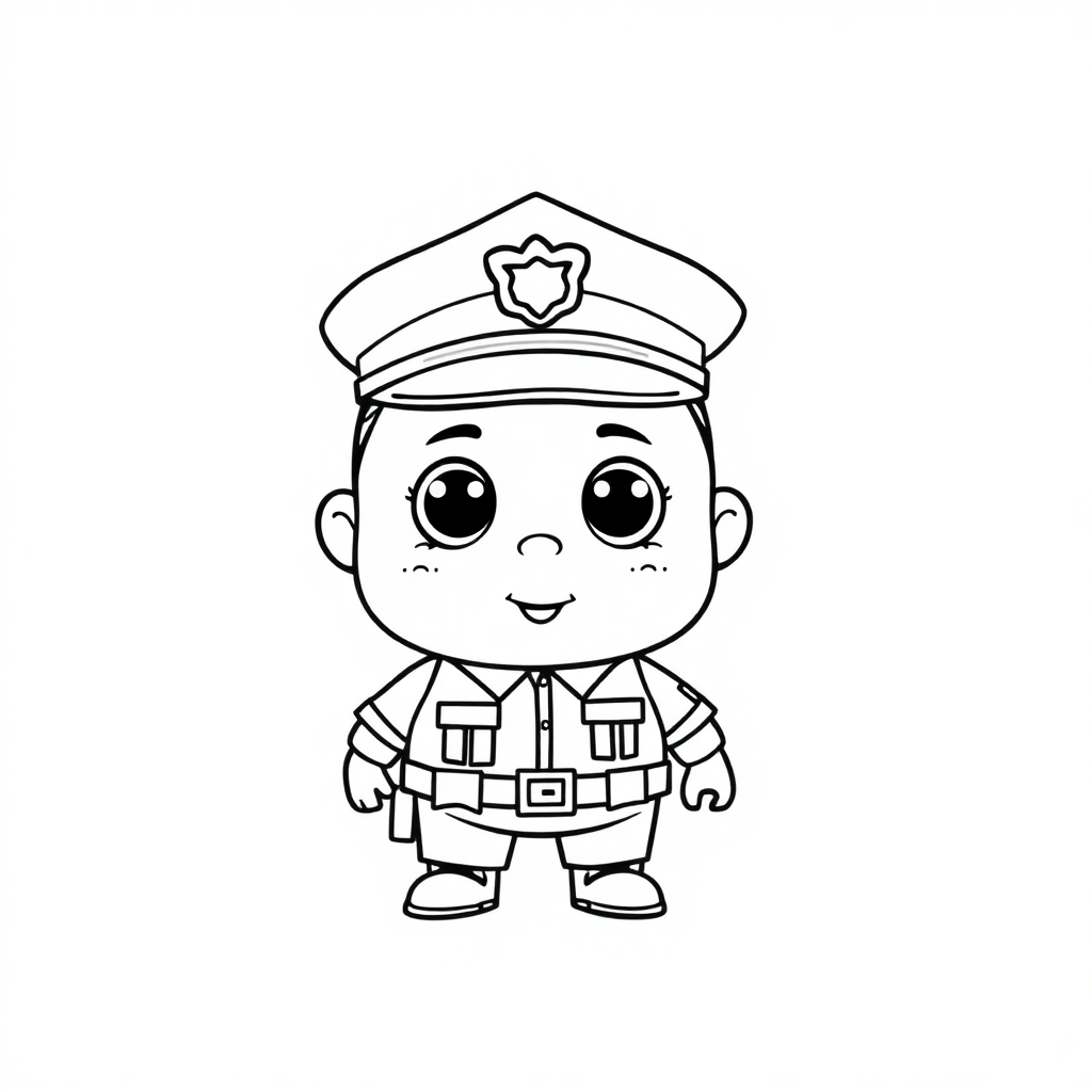 Tiny Police Officer Coloring Page