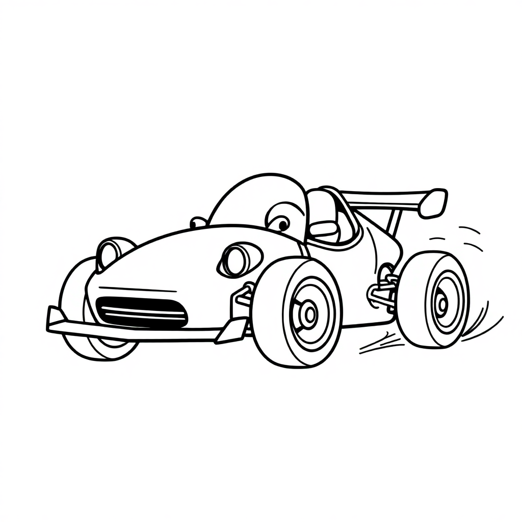 Tiny Race Car Speeding Coloring Page