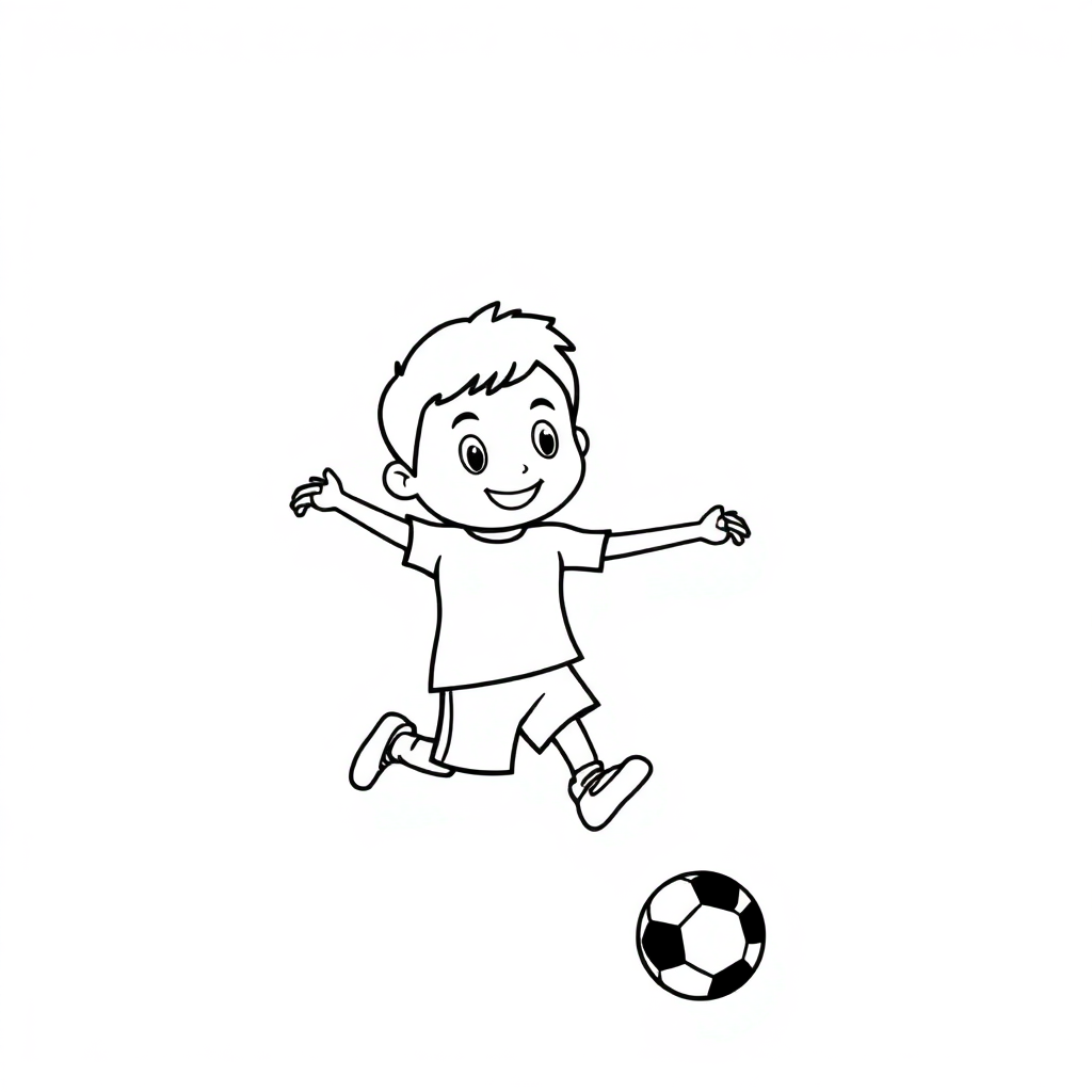 Tiny Soccer Player Coloring Page