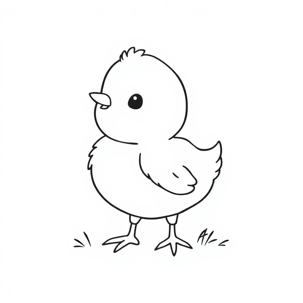 Tiny Spring Chick Coloring Page