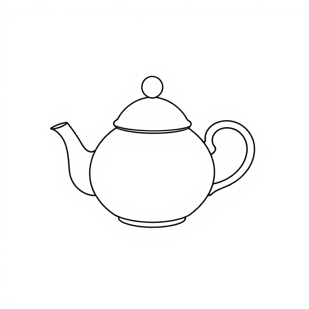 Tiny Tea Pot Coloring Page