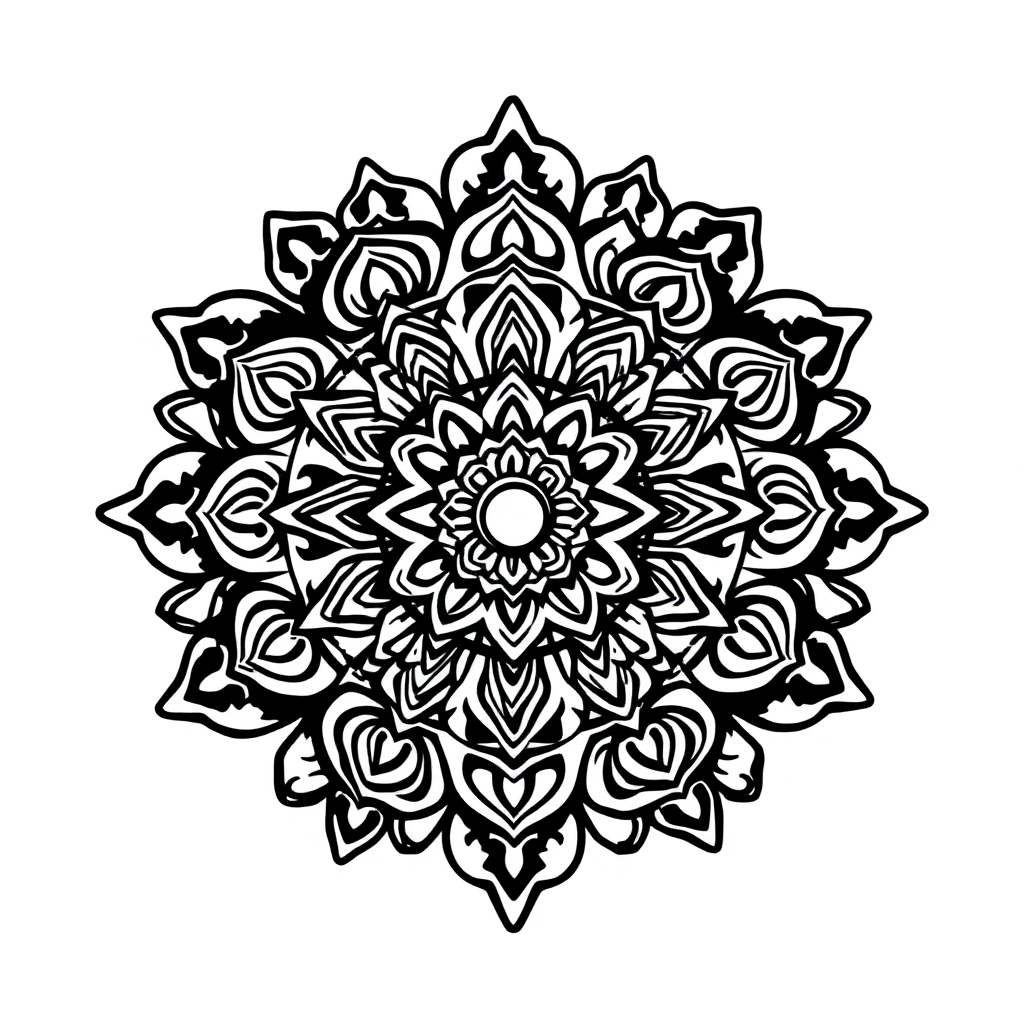 Tiny Tibetan Mandala Coloring Page