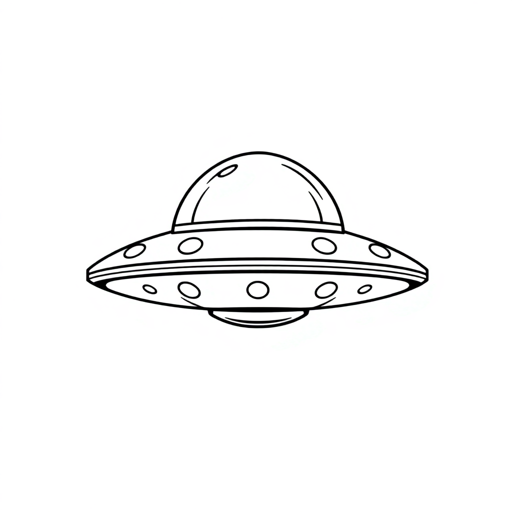 Tiny Ufo Flying Saucer Coloring Page