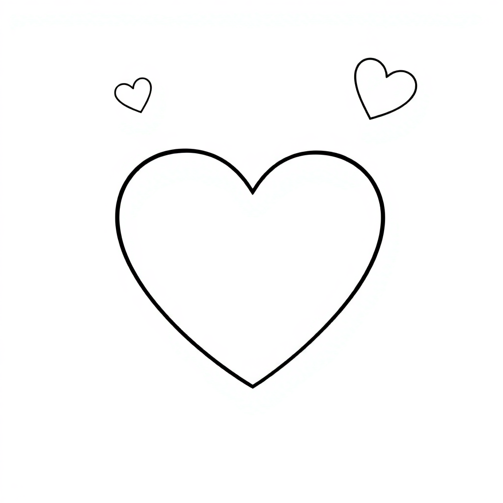 Tiny Valentines Heart Coloring Page