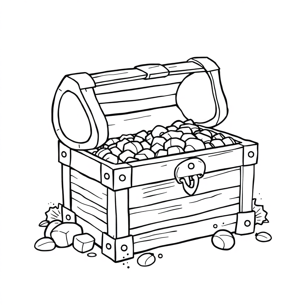 Treasure Chest Coloring Page