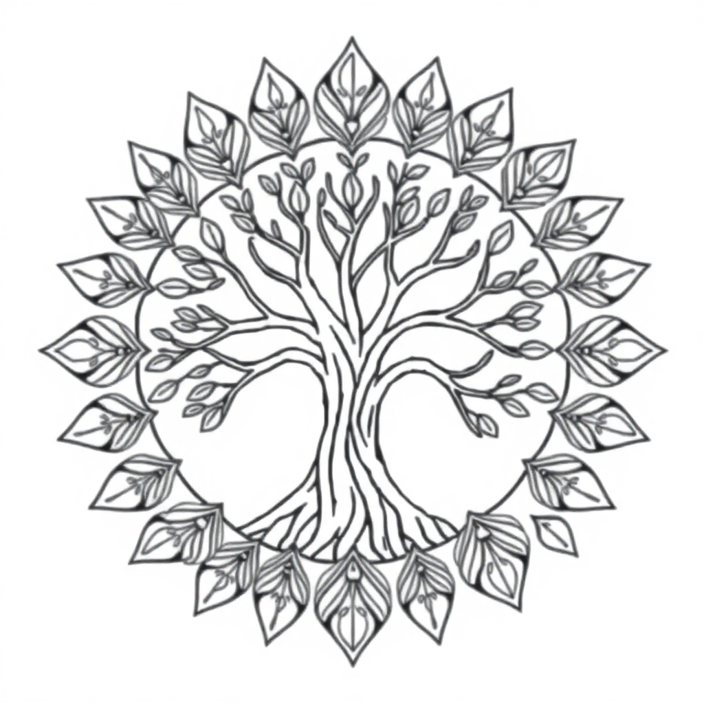 Tree Of Life Mandala Coloring Page