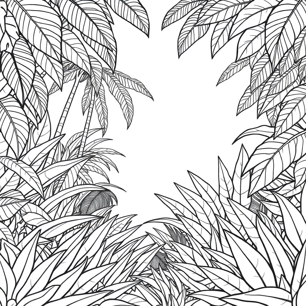 Tropical Jungle Coloring Page