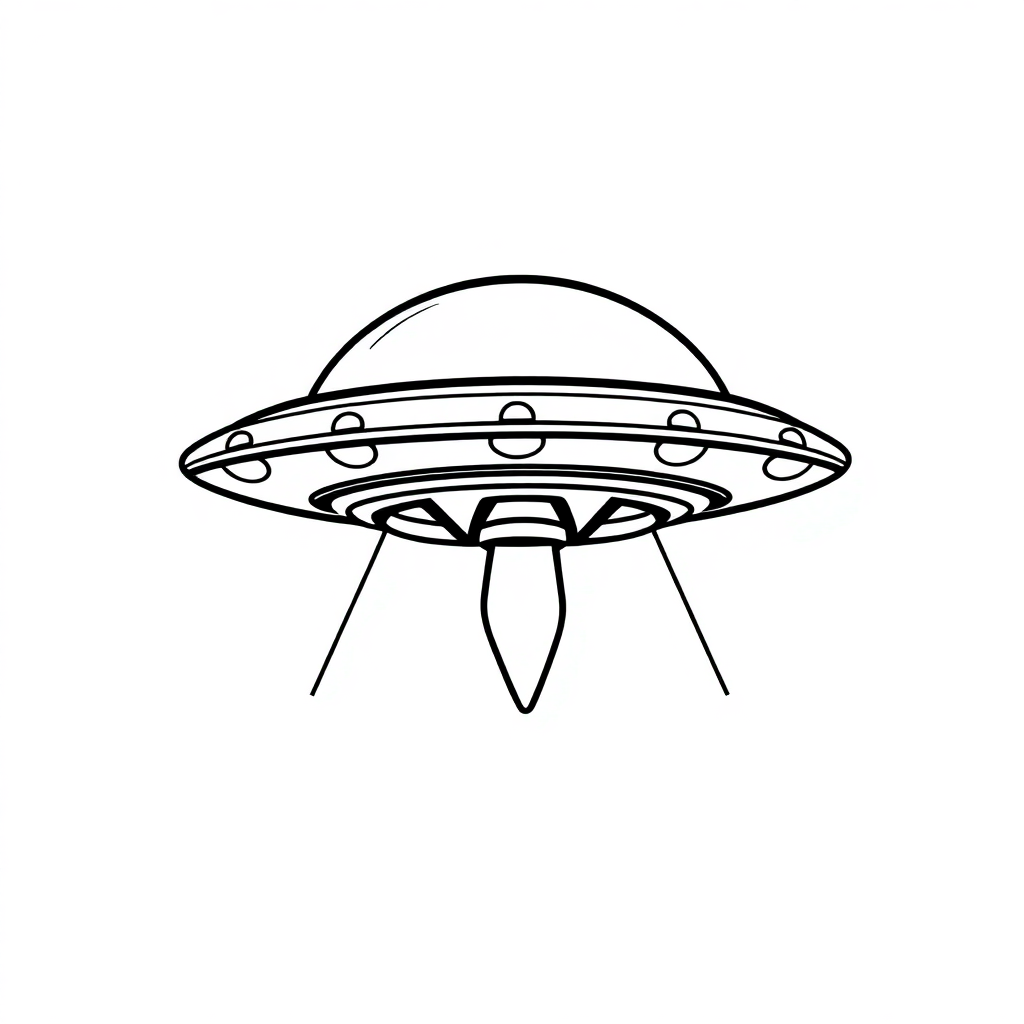 Ufo Flying Saucer Coloring Page