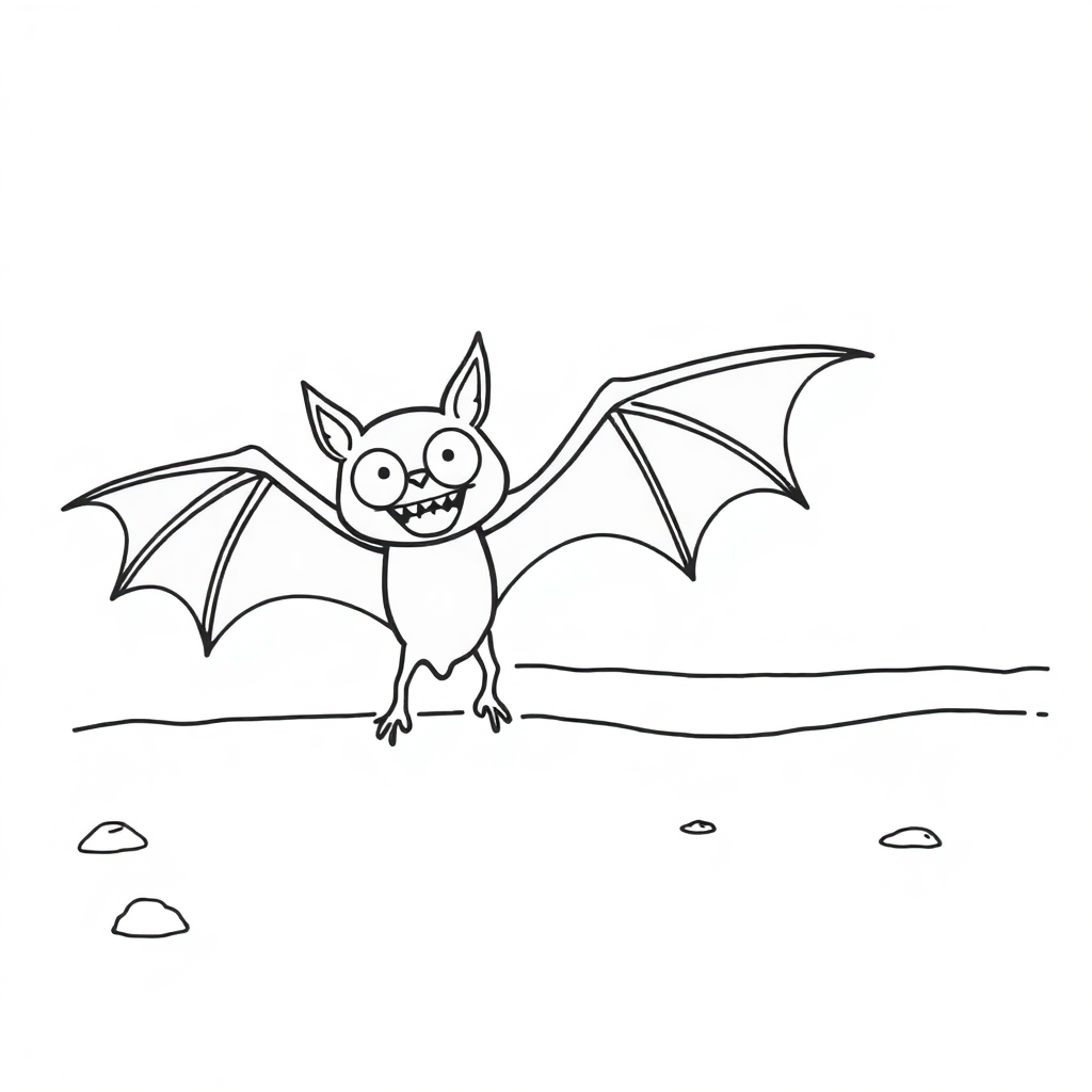 Vampire Bat On Beach Coloring Page