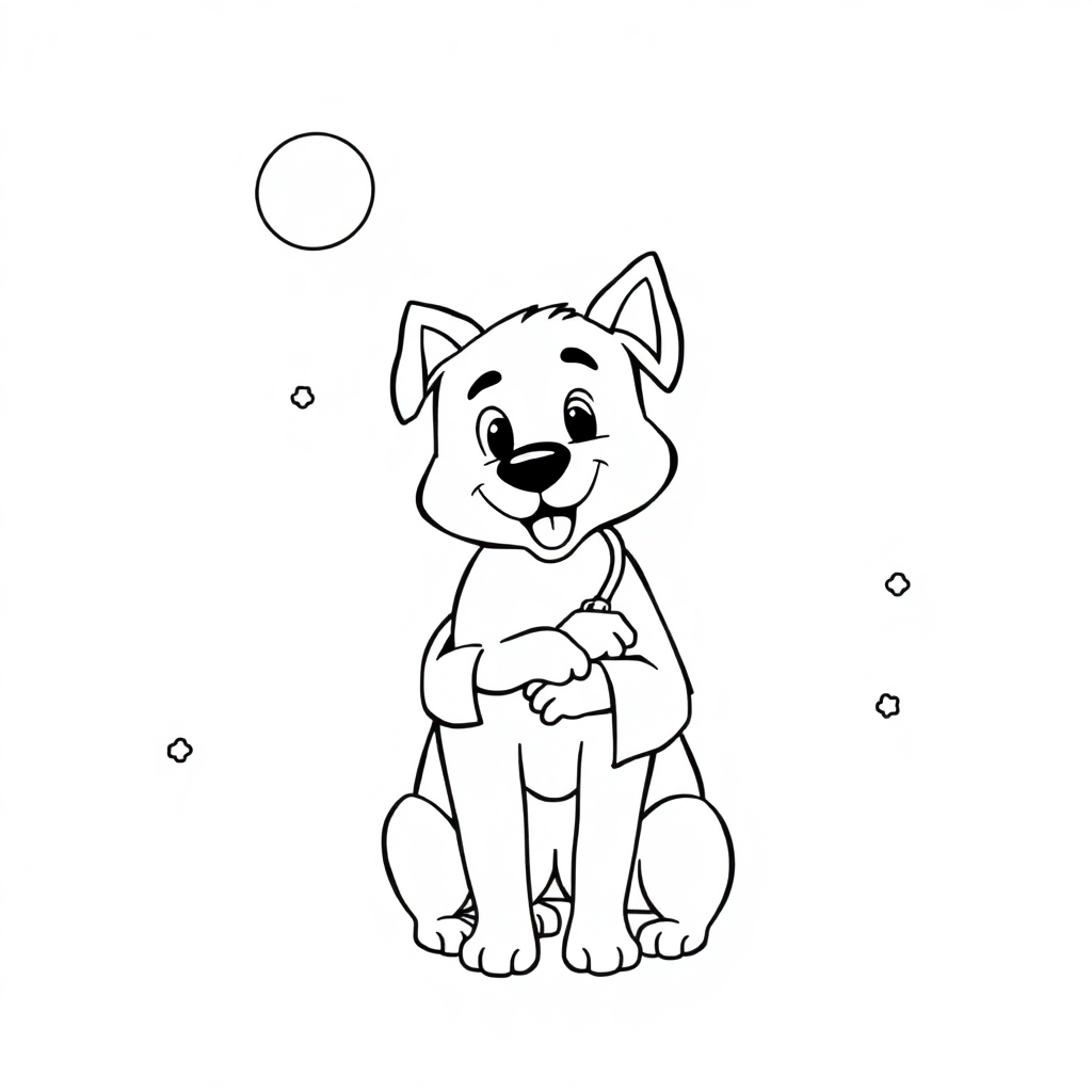 Veterinarian With Pet In Space Coloring Page