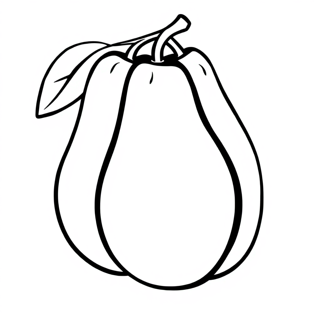 Vintage Avocado Coloring Page