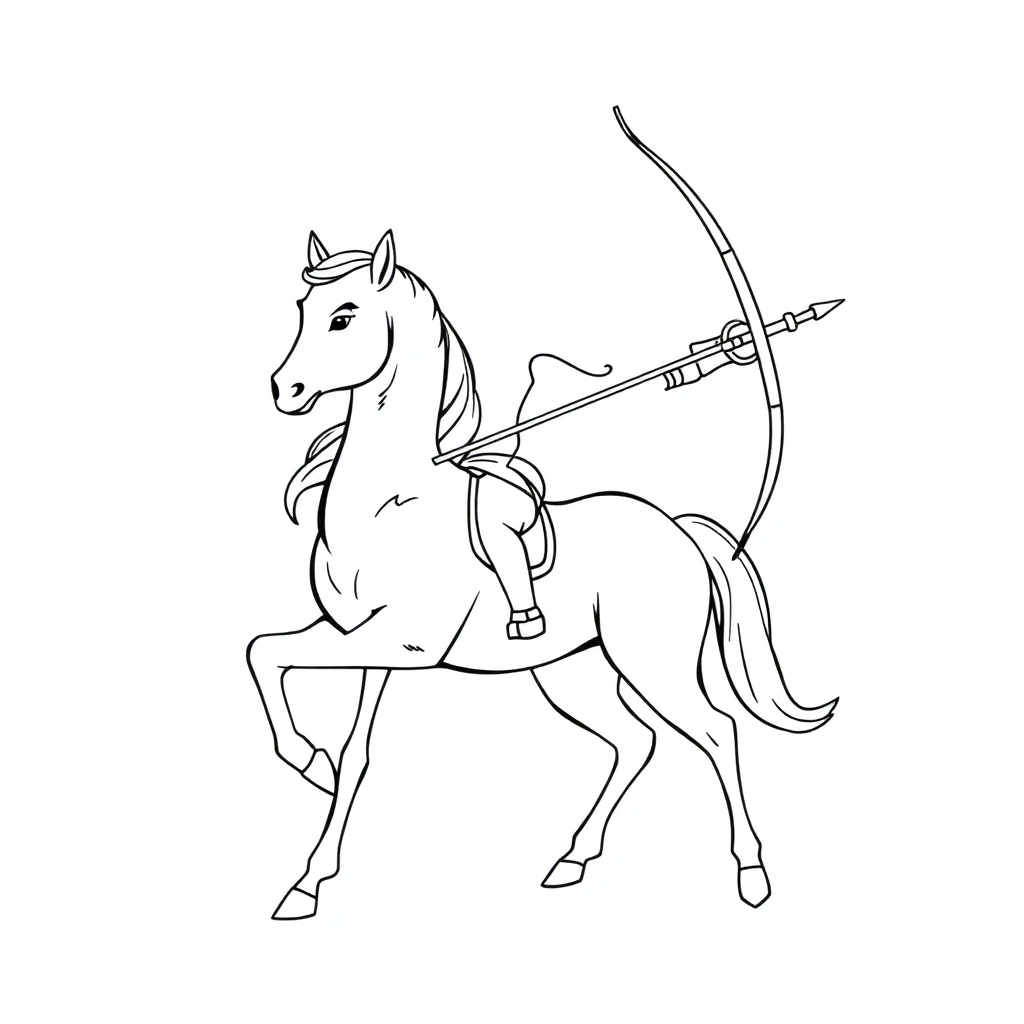 Vintage Centaur Archer Coloring Page