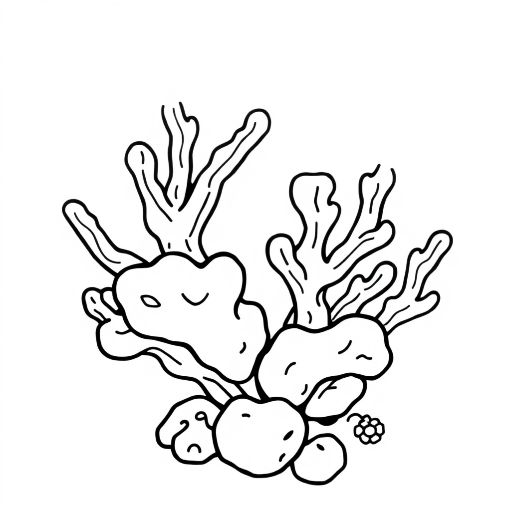 Vintage Coral Reef Coloring Page