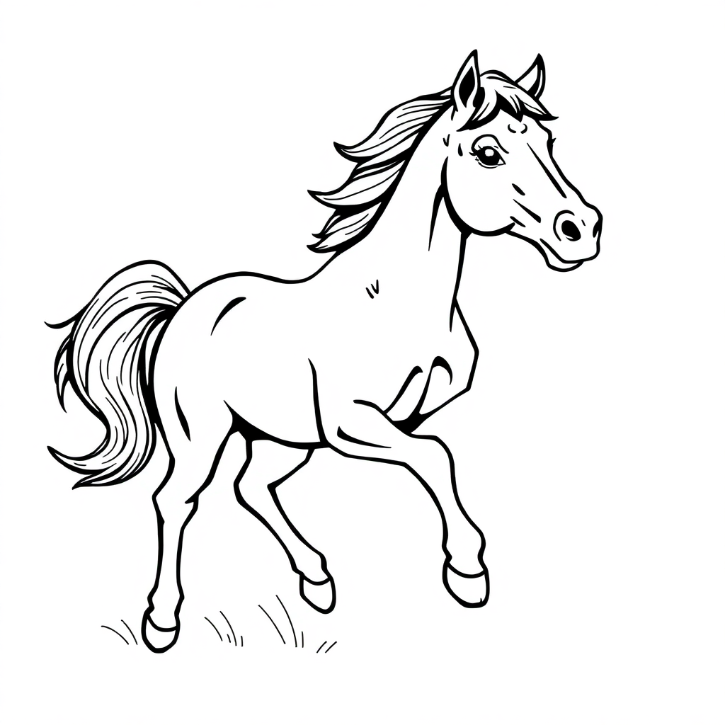 Vintage Horse Running Coloring Page
